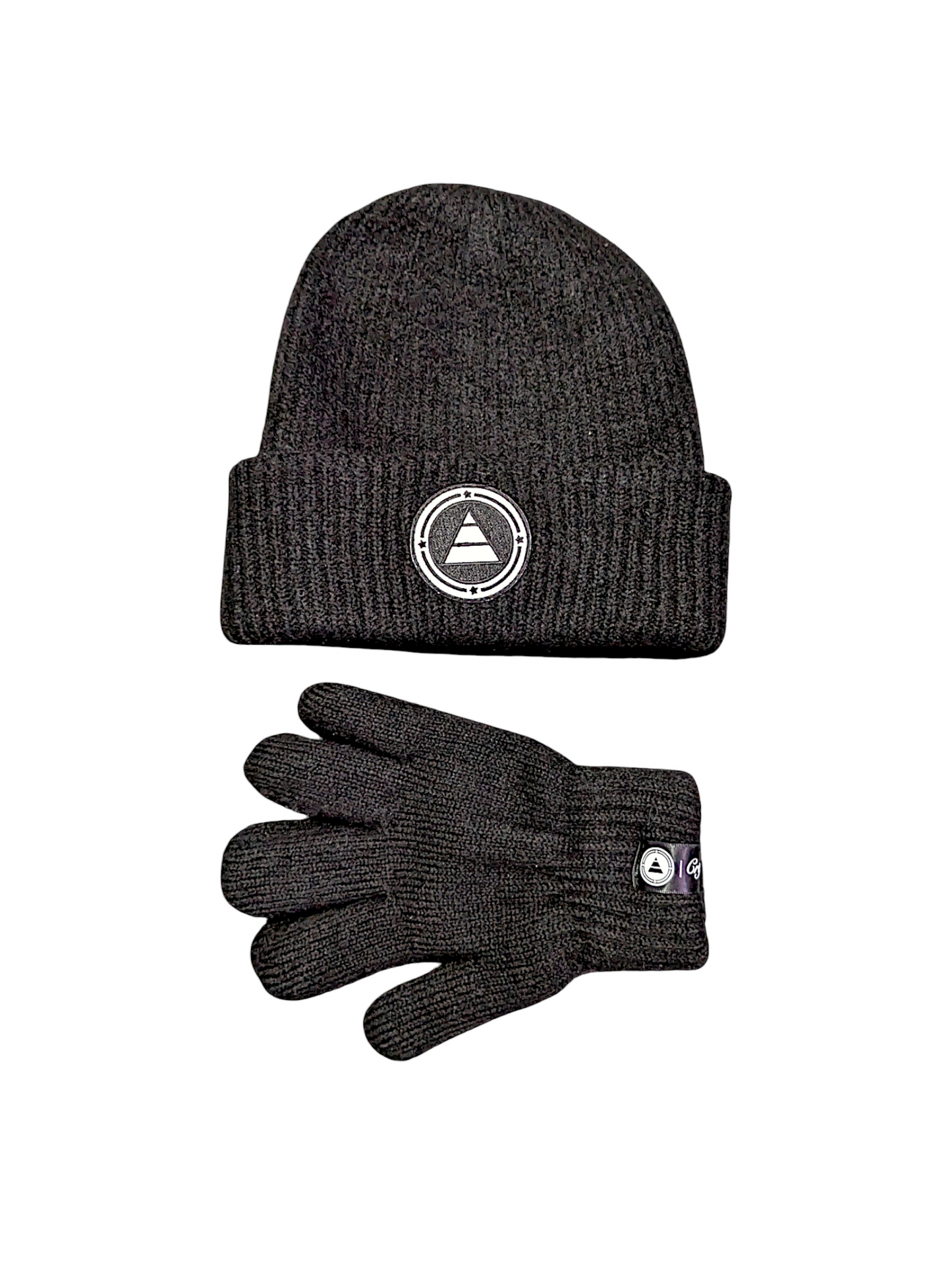 Beanie hat & gloves set (Black)