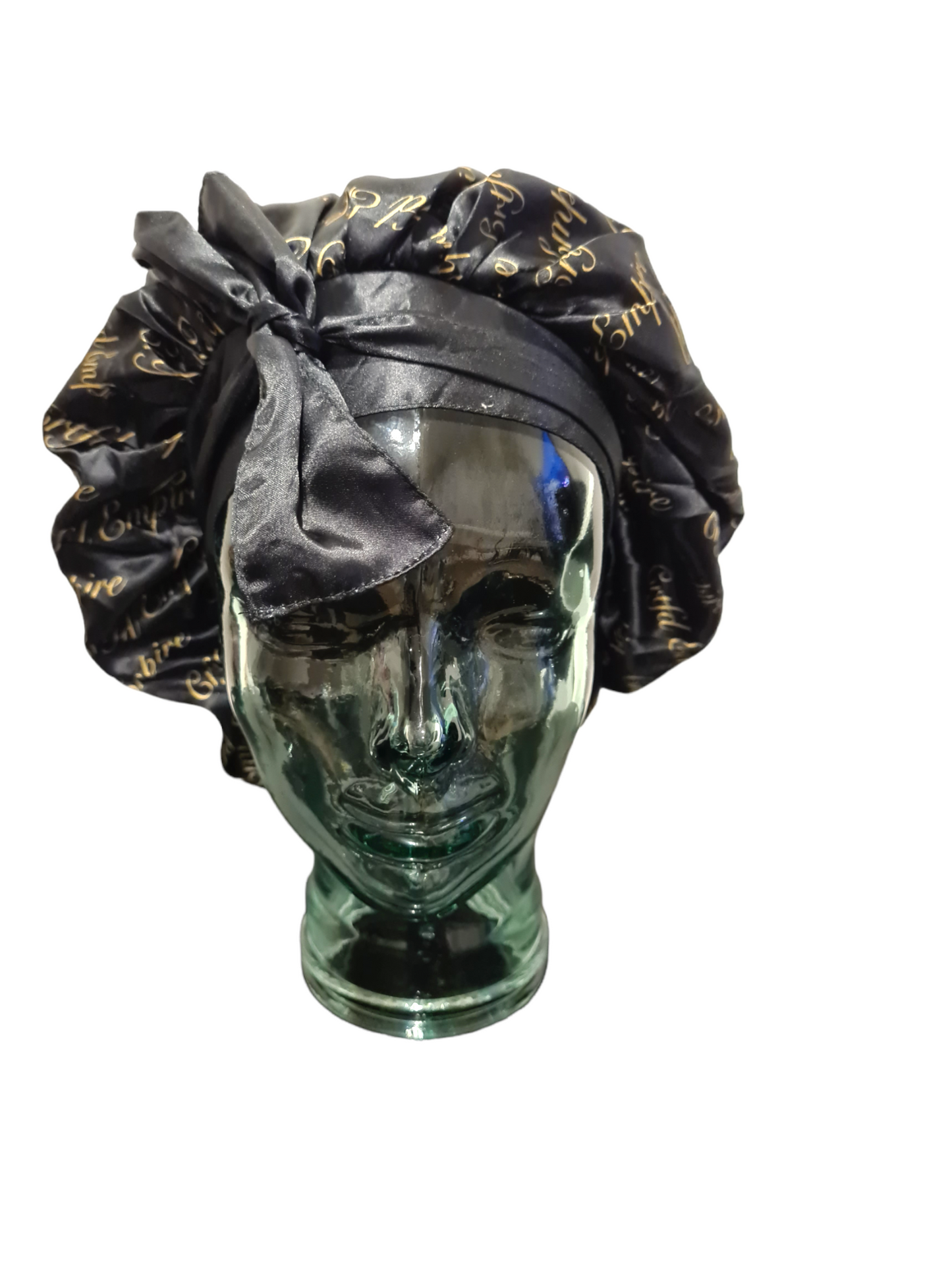 Crtfd Empire, Black & Gold Satin Bonnet with tie