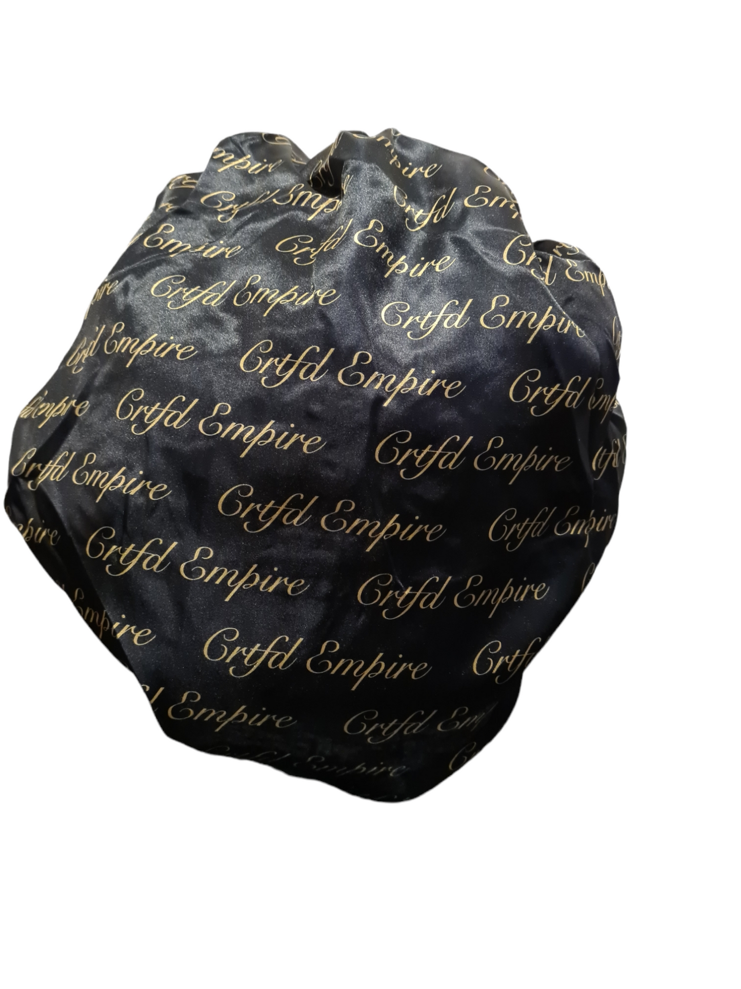 Crtfd Empire, Black & Gold Satin Bonnet with tie